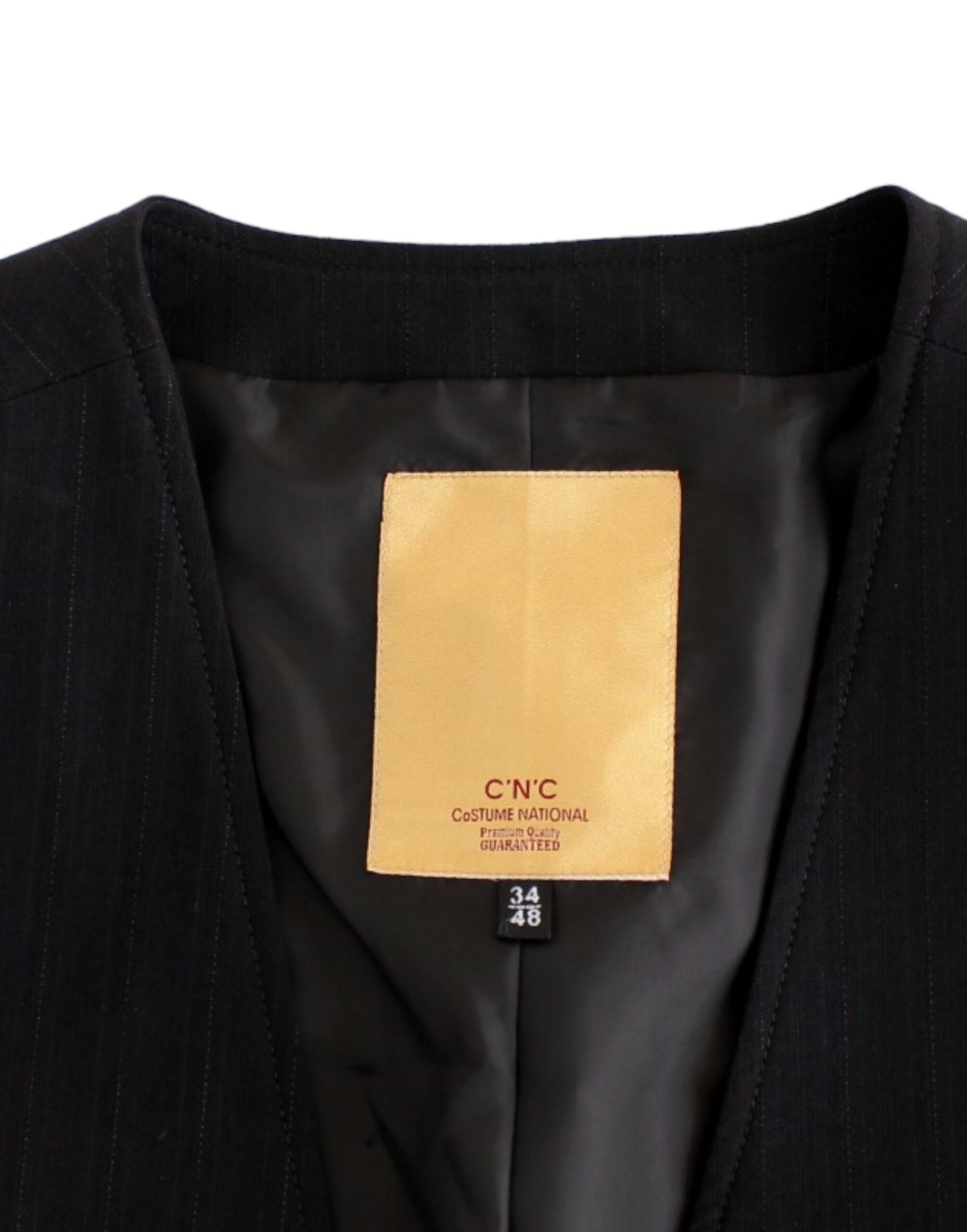 Costume National Black striped cotton casual waistcoat
