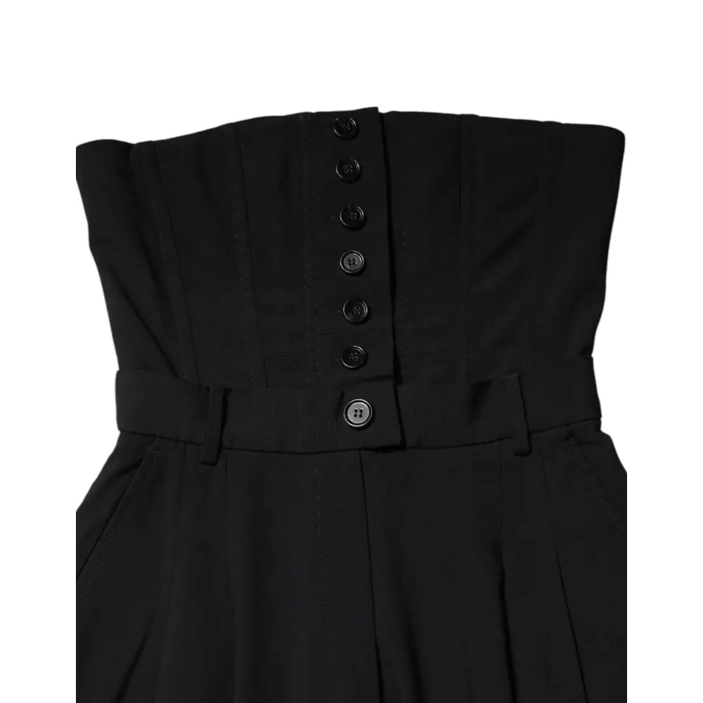 Dolce & Gabbana gabbana black wool back view af strapless romper jumpsuit