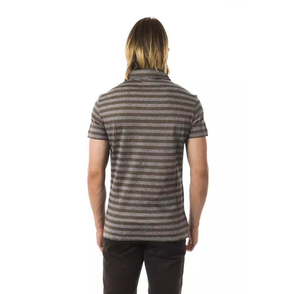 BYBLOS Gray Cotton Men Polo Shirt