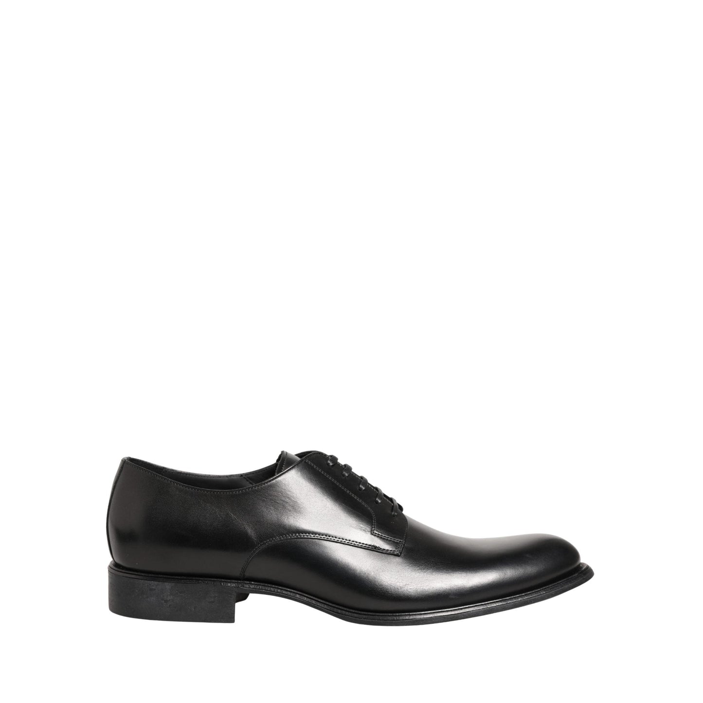 Dolce & Gabbana Black Calfskin Leather Derby Men Dress Shoes