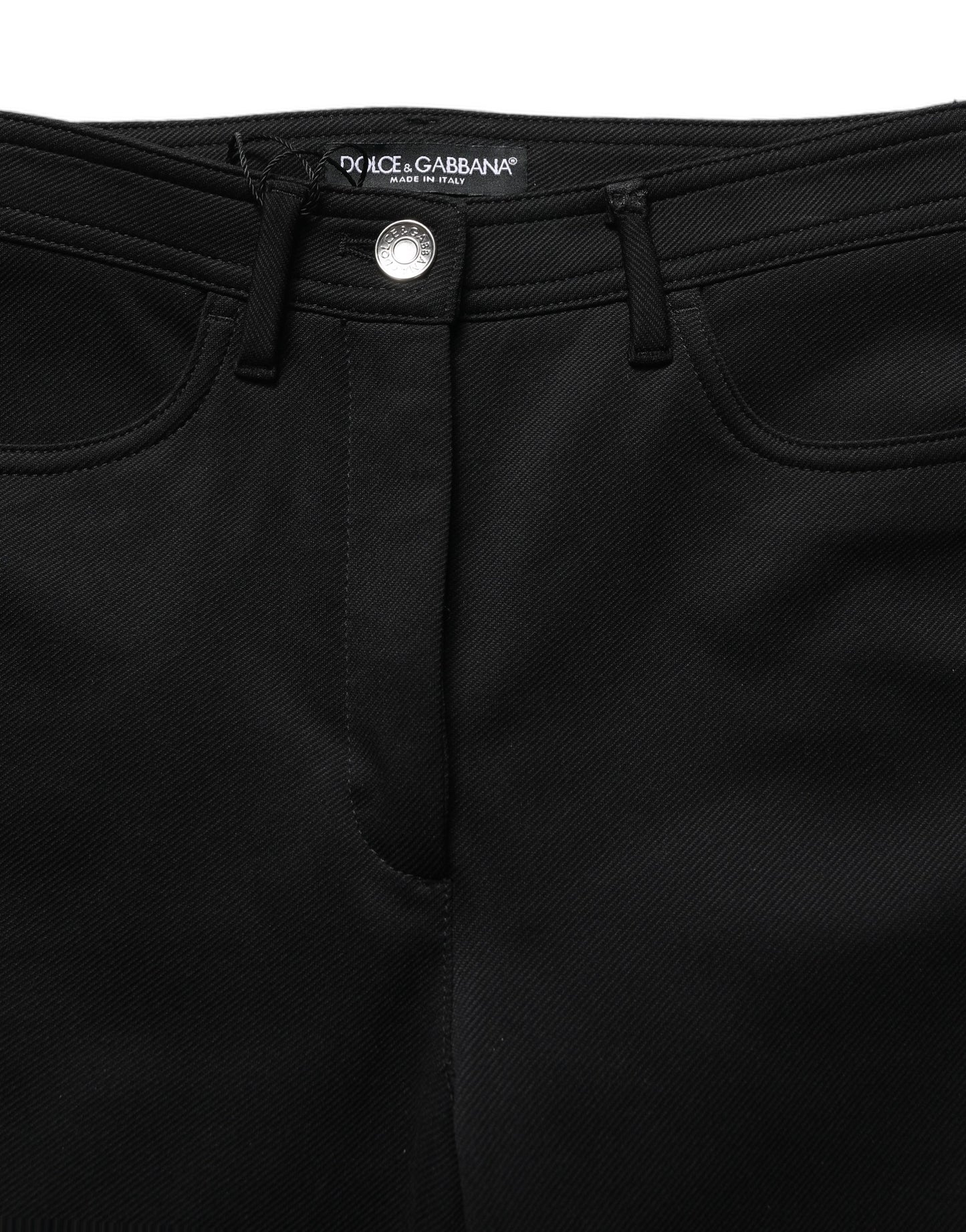Dolce & Gabbana Black Nylon Stretch Skinny High Waist Pants