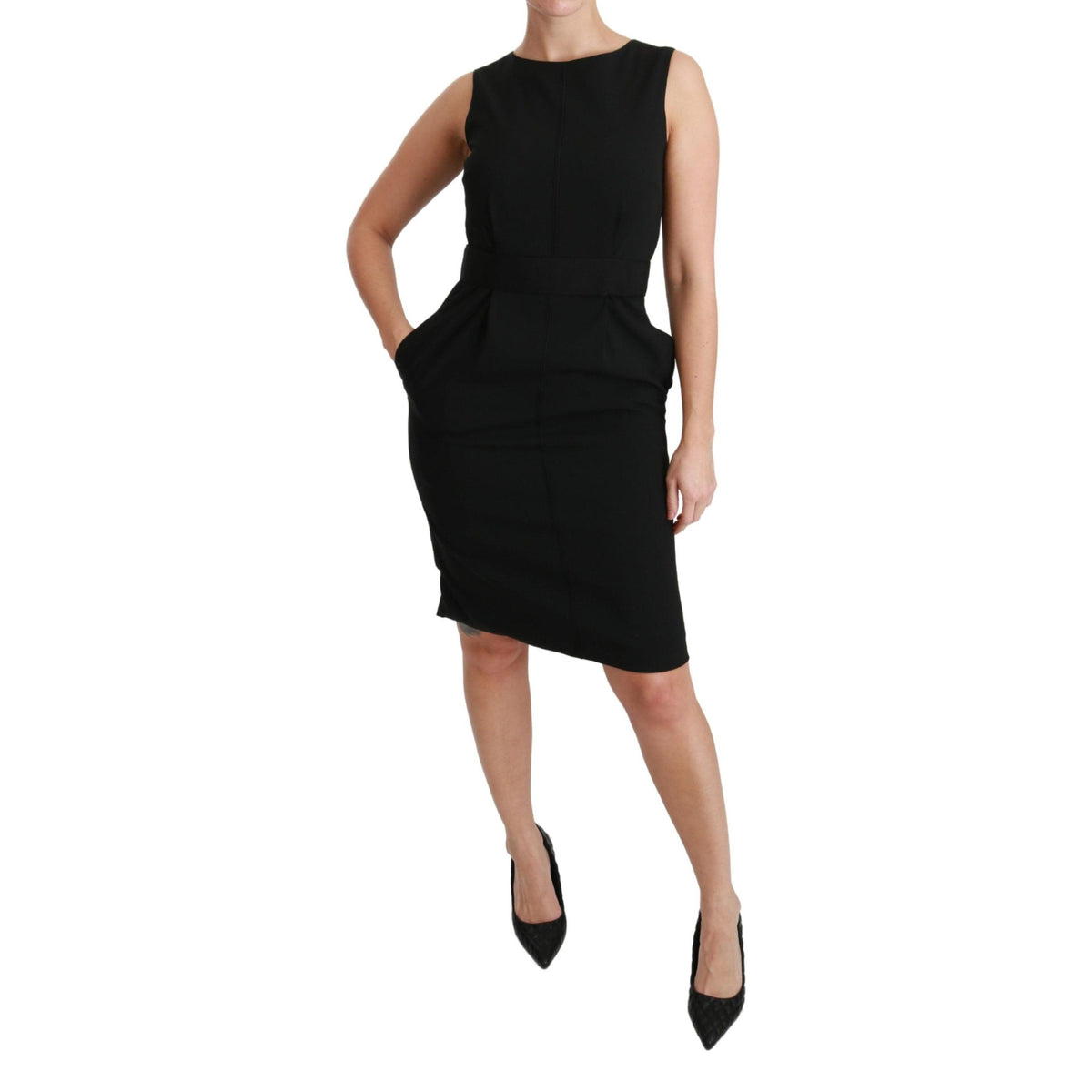 Dolce & Gabbana Black Sheath Stretch Formal Dress