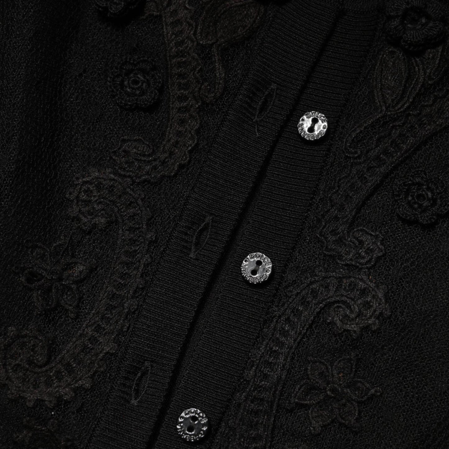 Dolce & Gabbana Black Sheer Button Down Cardigan Sweater