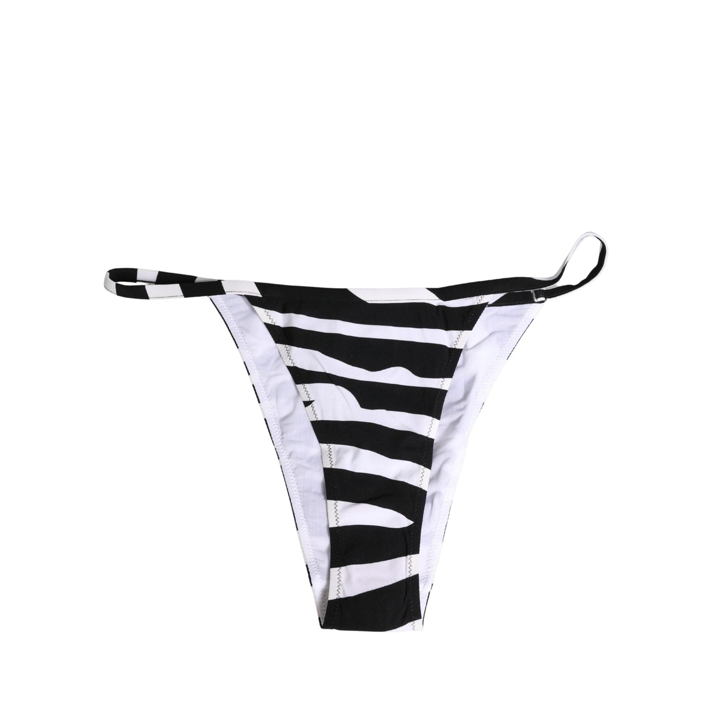 Dolce & Gabbana Black White Zebra Bikini Top Bottom Swimwear