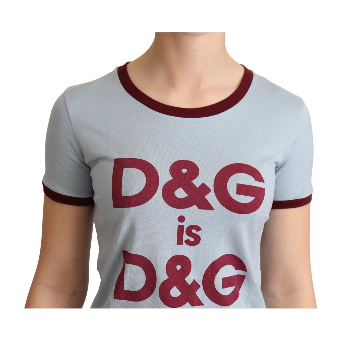 Dolce & Gabbana Blue Crewneck D&G Top T-shirt