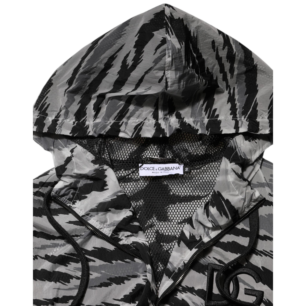 Dolce & Gabbana Gray Camouflage Hooded Sweatshirt Jacket