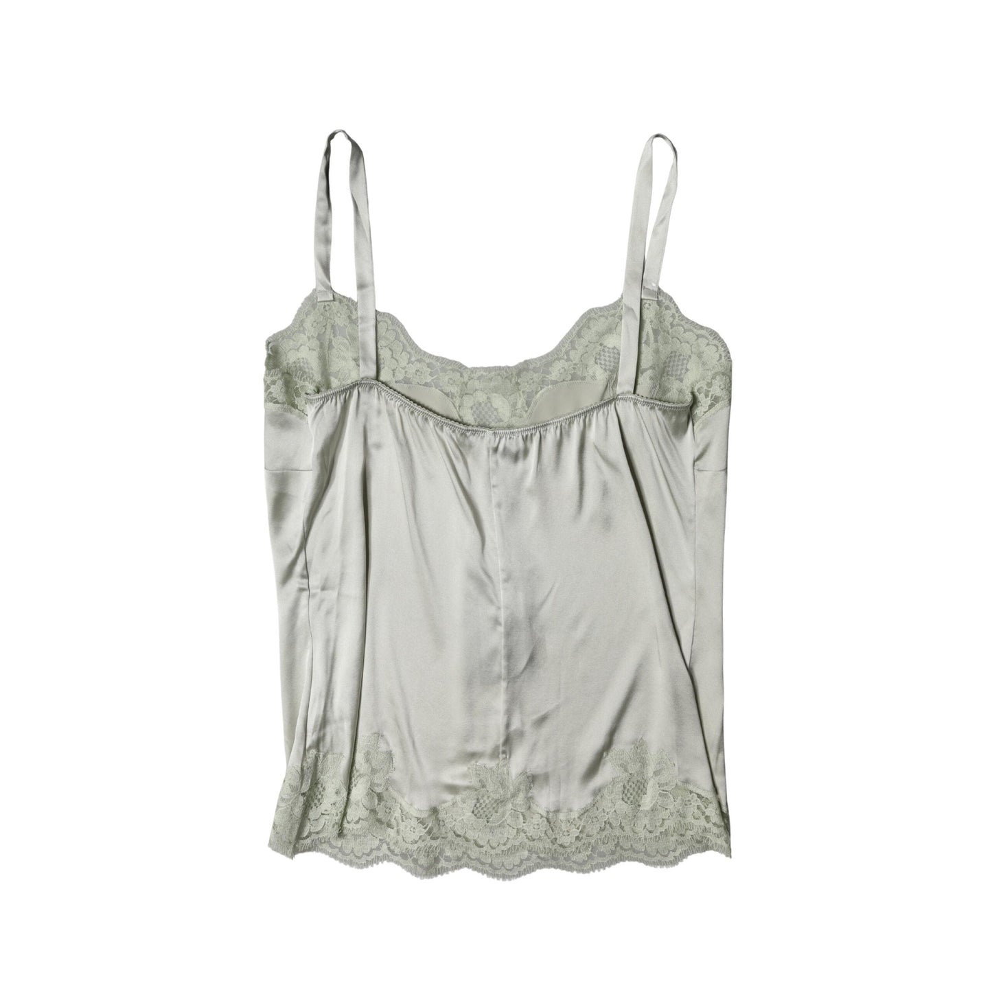 Dolce & Gabbana Light Green Floral Lace Lingerie Top Underwear