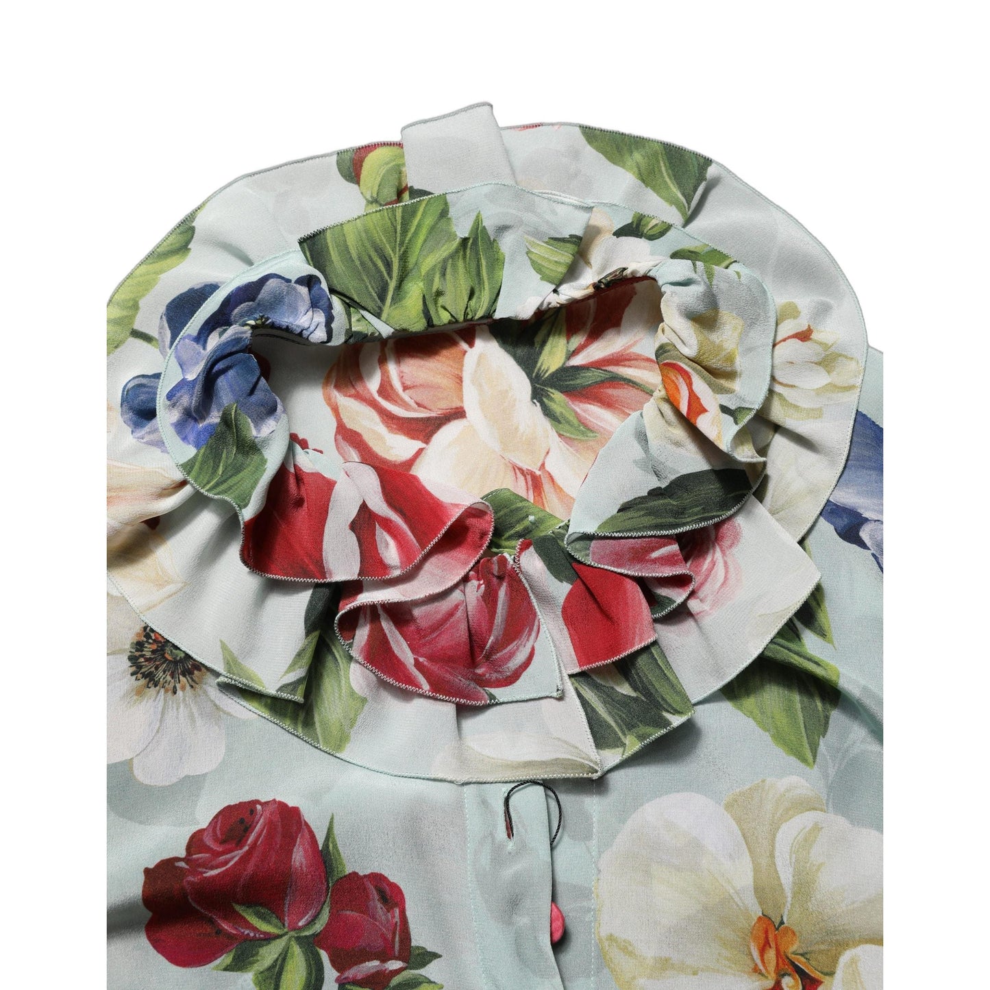 Dolce & Gabbana Multicolor Floral Silk Cropped Shirt Top