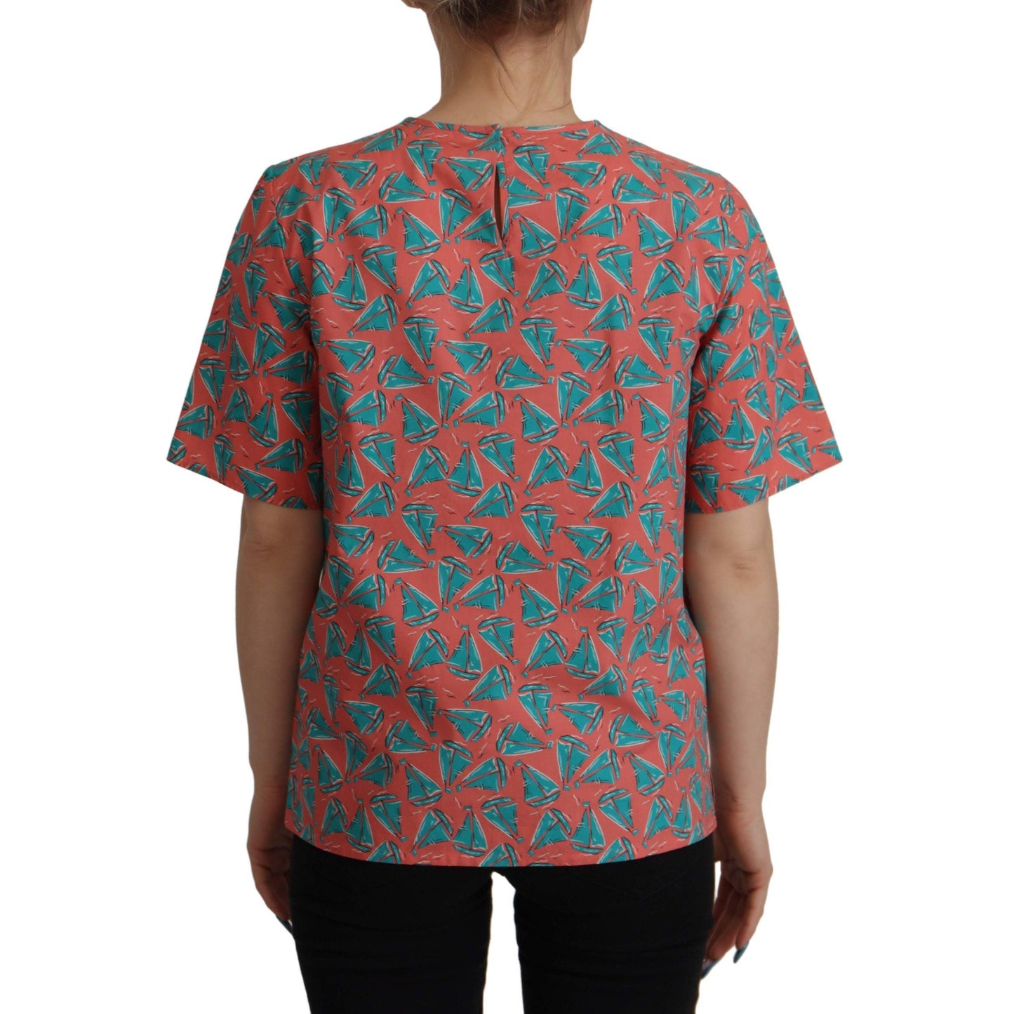 Dolce & Gabbana Pink Sail Boat Print Cotton T-shirt