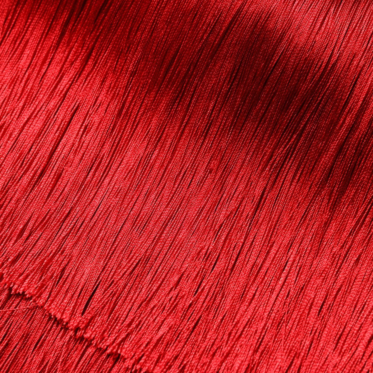 Dolce & Gabbana Red Silk Strapless Fringe Crop Tube Top