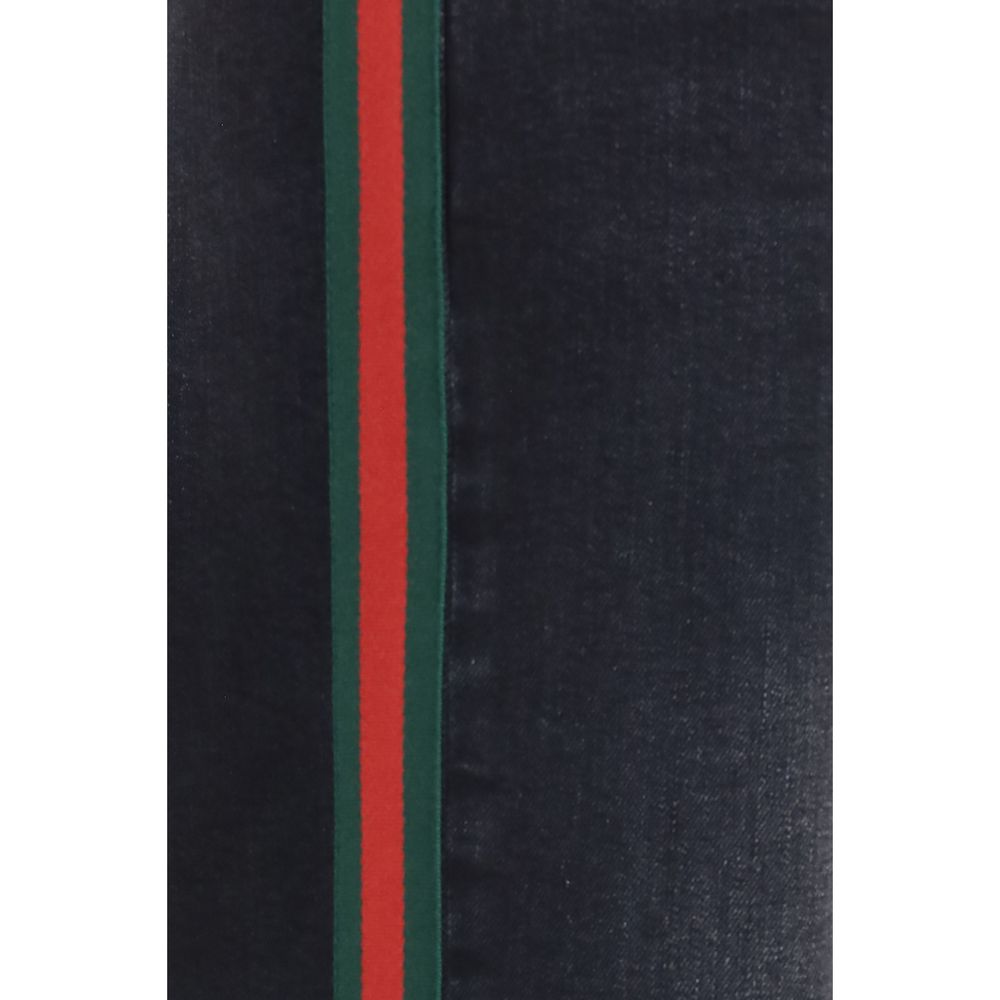 Gucci Black Cotton Straight-Leg Jeans