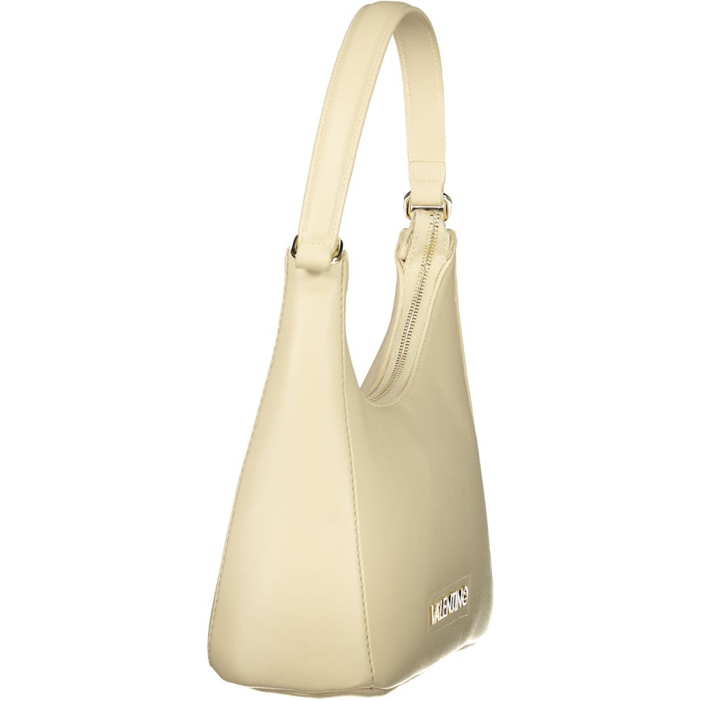 Mario Valentino Beige Polyurethane Women's Bag with Adjustable Shoulder Strap