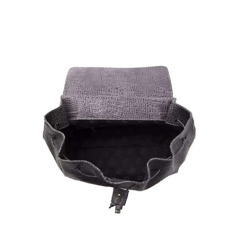 Pompei Donatella Gray Leather Women Shoulder Bag