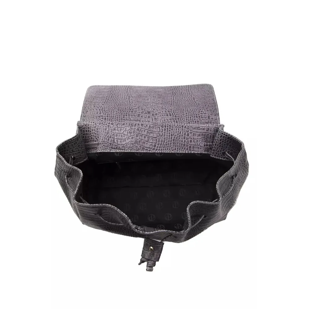 Pompei Donatella Gray Leather Women Shoulder Bag