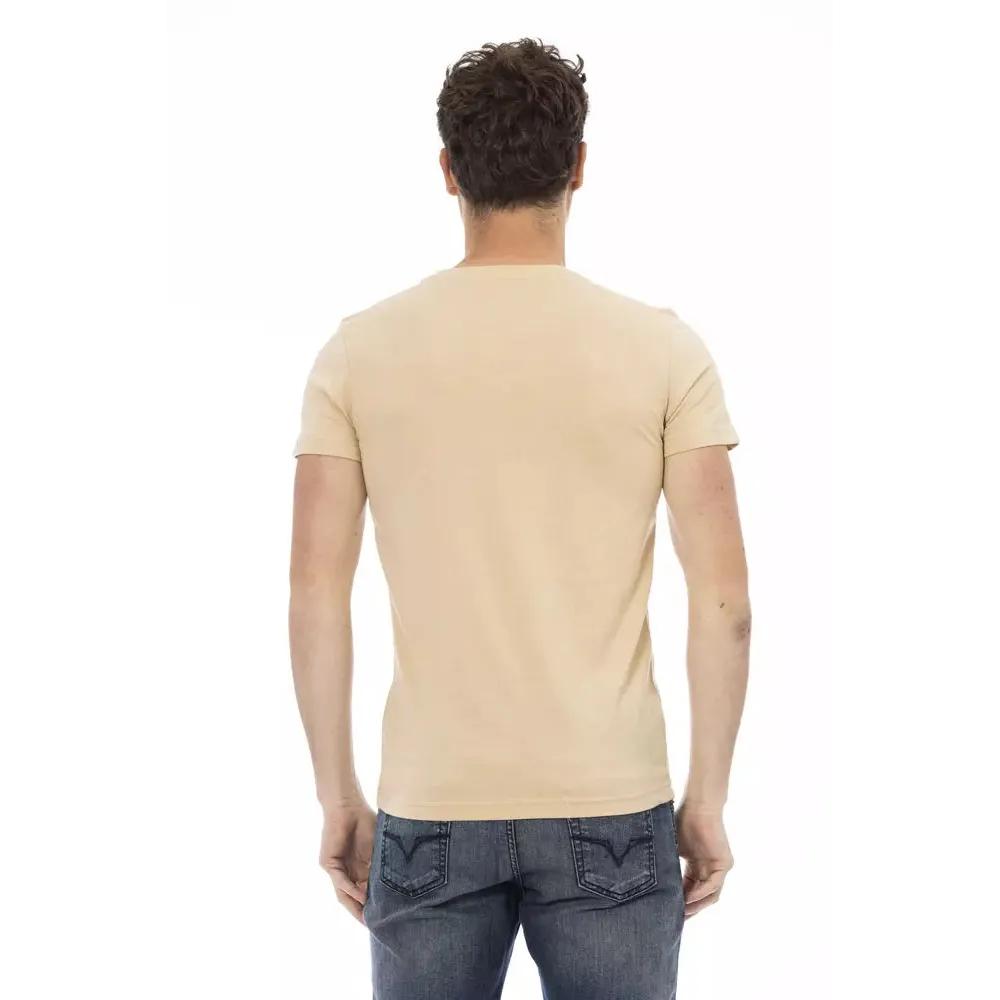 Trussardi Action Beige Cotton Men T-Shirt