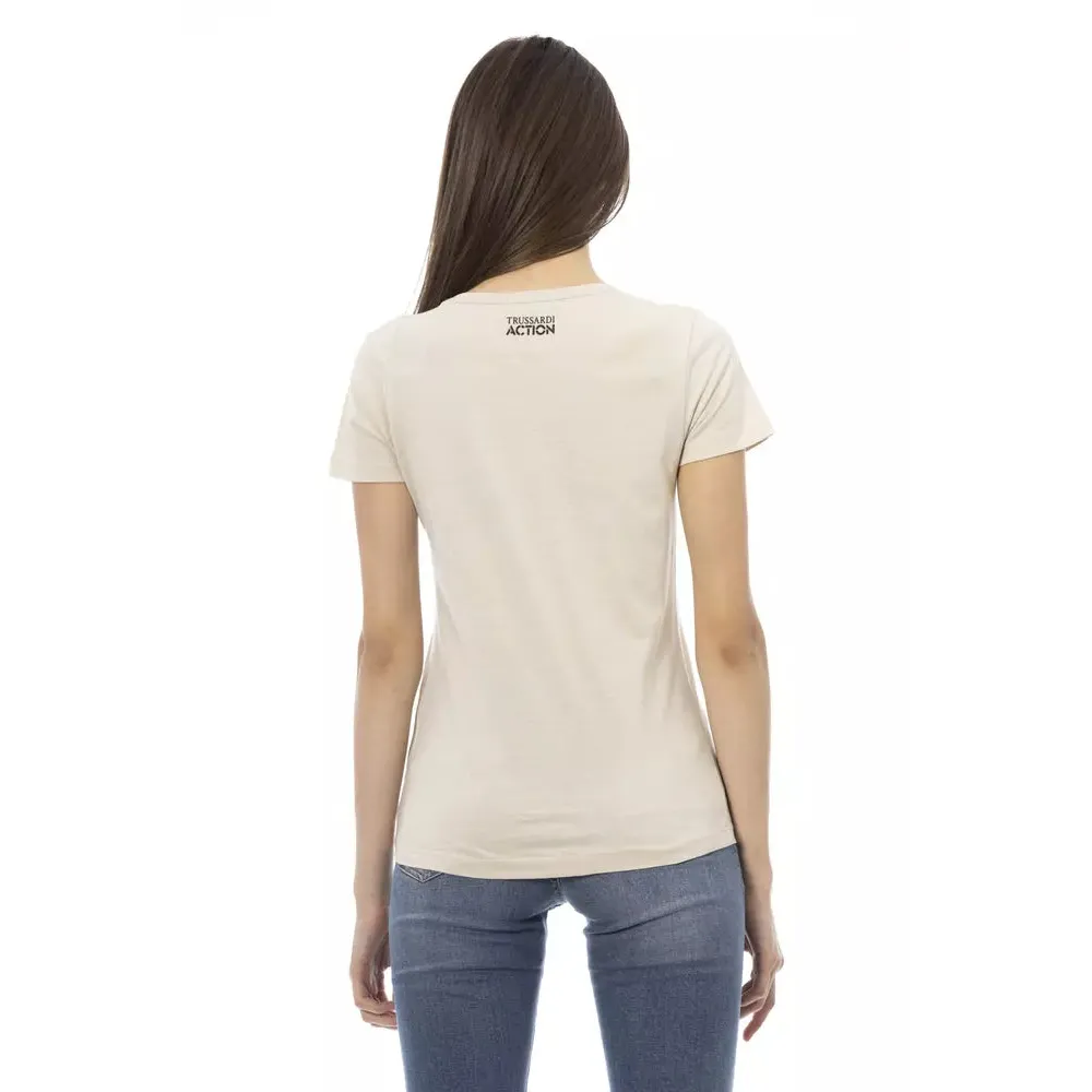 Trussardi Action Beige Cotton Women T-Shirt