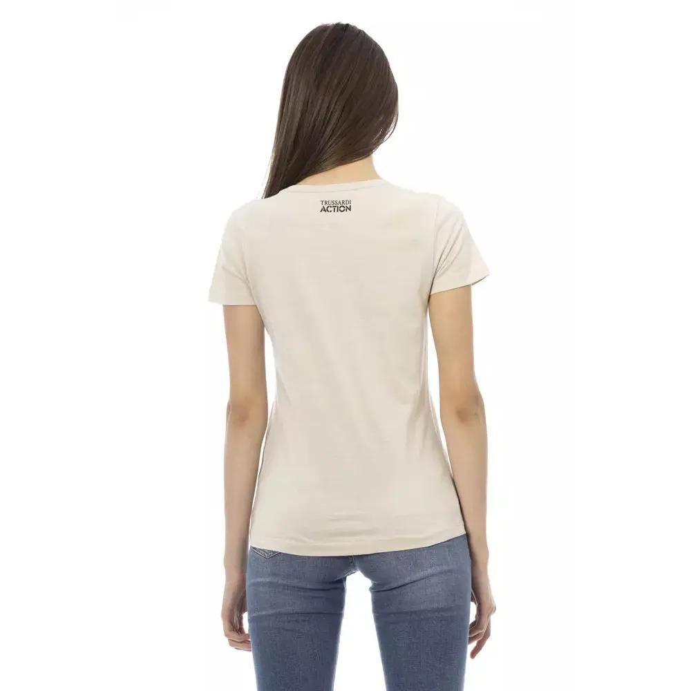 Trussardi Action Beige Cotton Women T-Shirt