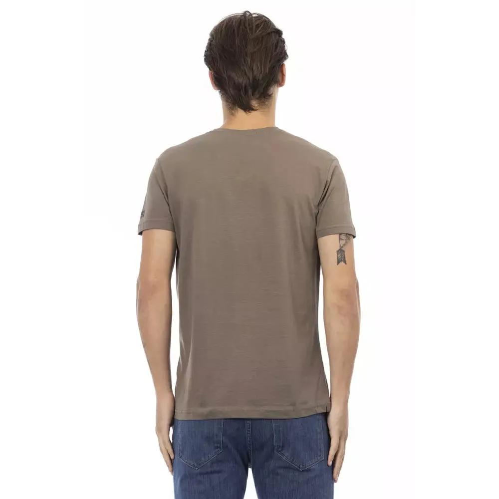 Trussardi Action Brown Cotton Men's V-Neck T-Shirt