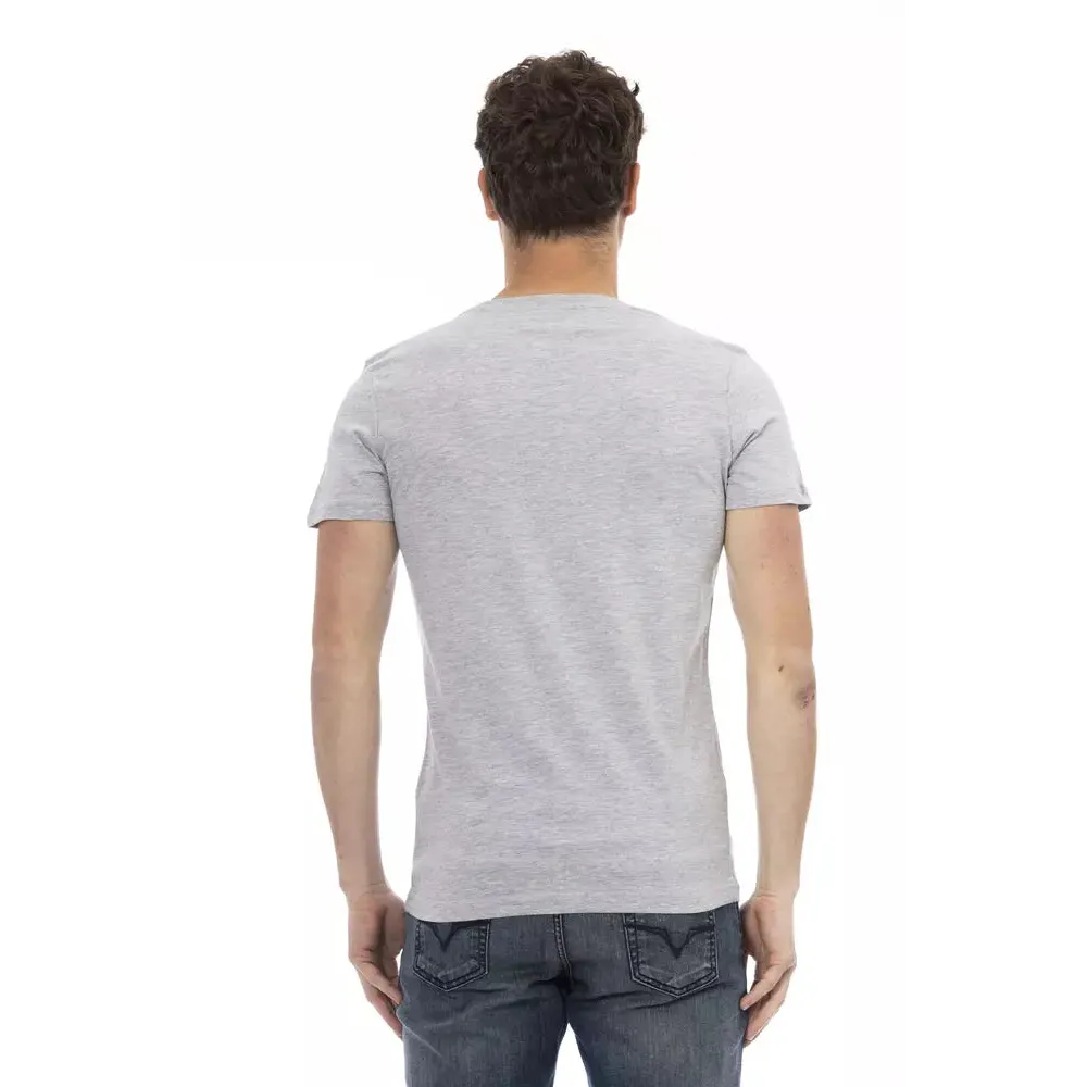 Trussardi Action Gray Cotton Men T-Shirt