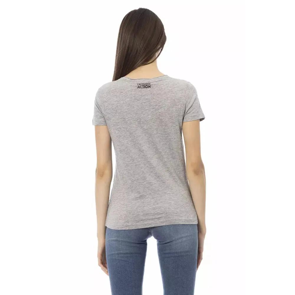 Trussardi Action Gray Cotton Women T-Shirt