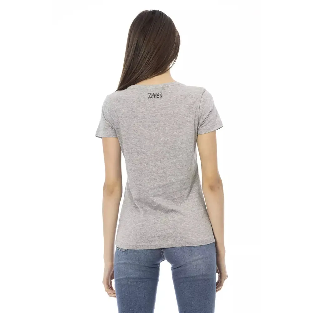Trussardi Action Gray Cotton Women T-Shirt