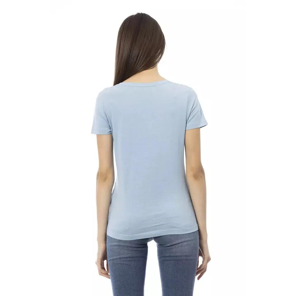 Trussardi Action Light Blue Cotton Women T-Shirt