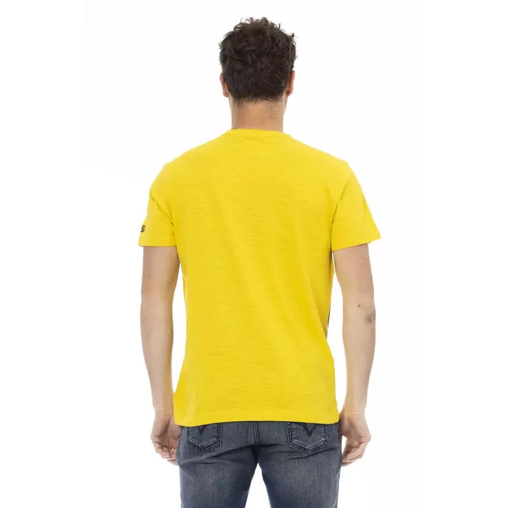 Trussardi Action Yellow Cotton Men T-Shirt