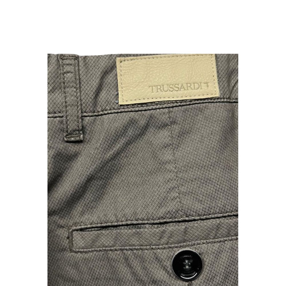 Trussardi Jeans Grey Cotton Men Trouser