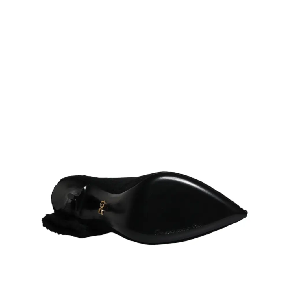 Sorte Christian Louboutin stilettohæle med guldlogo, 100% originale brands outlet mærkevarer