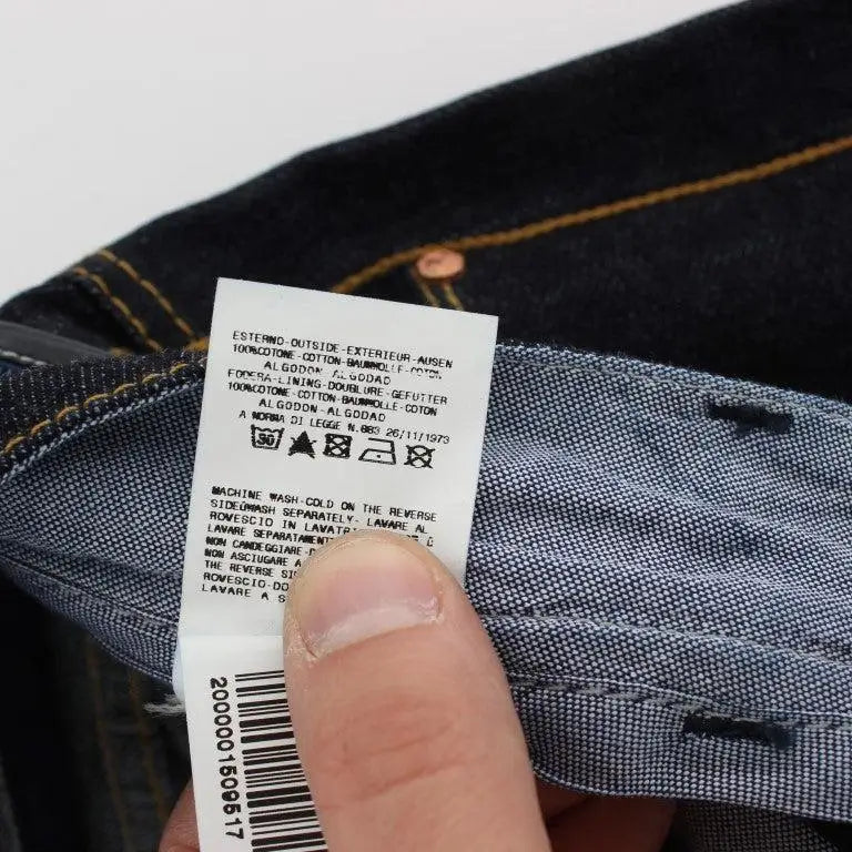 Acht Blue Cotton Regular Straight Fit Jeans