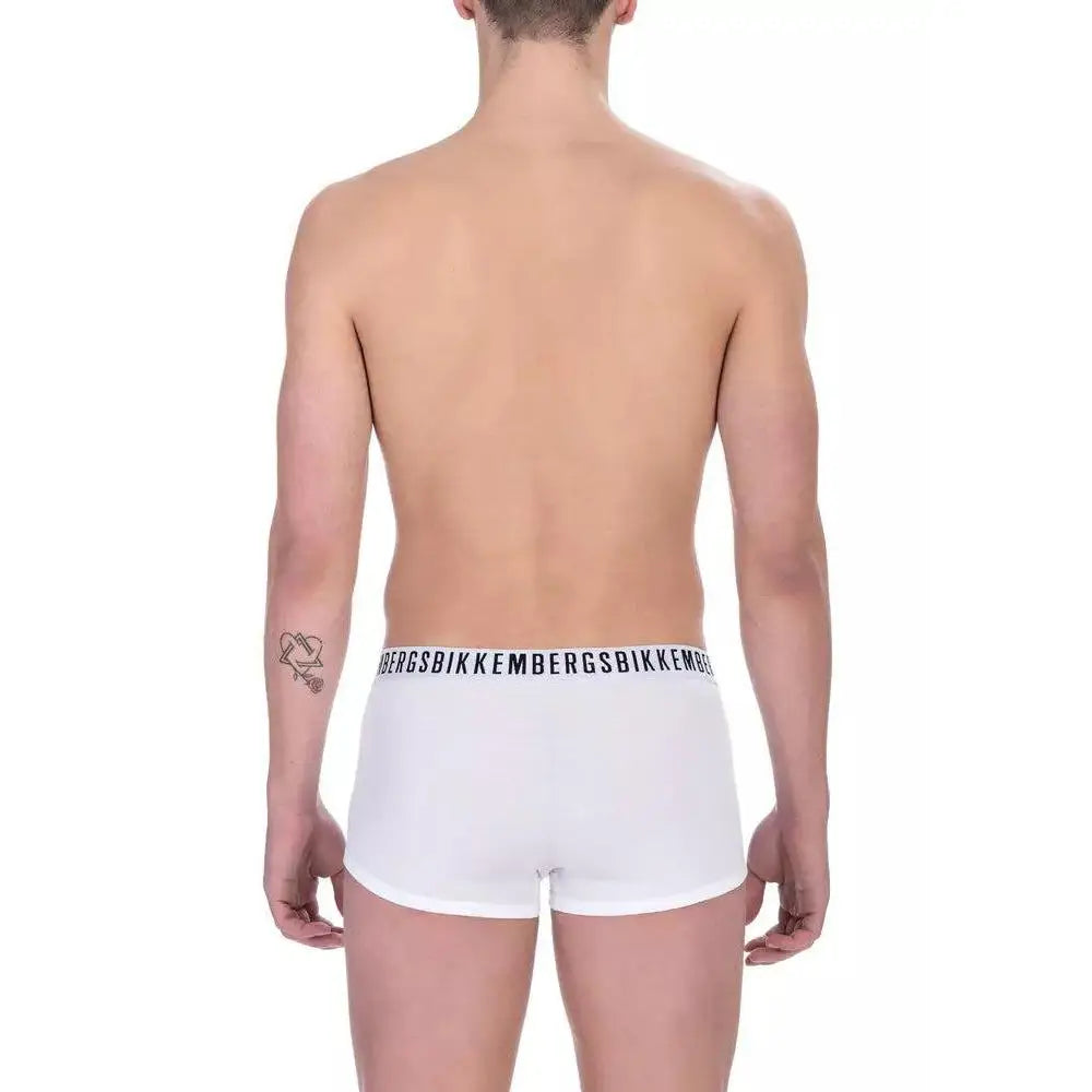 Bikkembergs White Cotton Men's Trunk Underwear Pack
