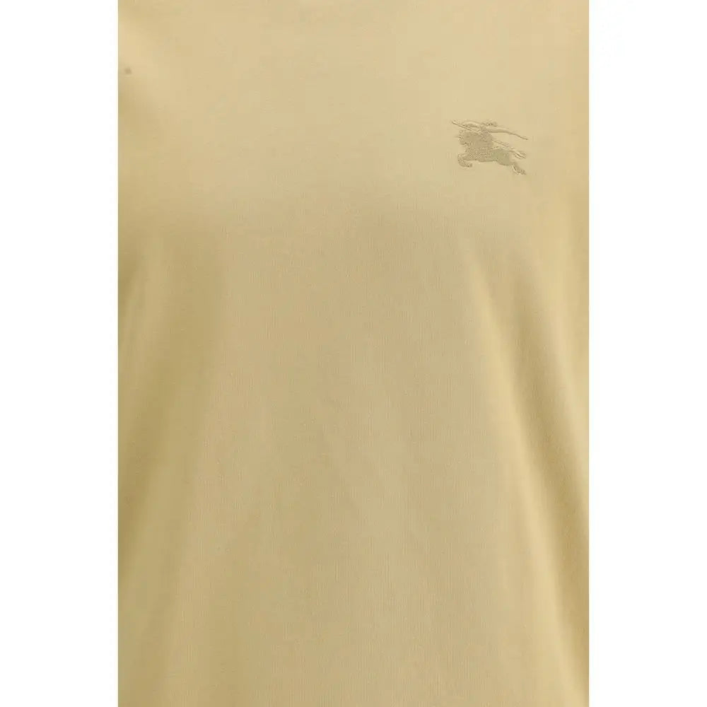 Burberry beige cotton t-shirt med subtil broderet logo på brystet
