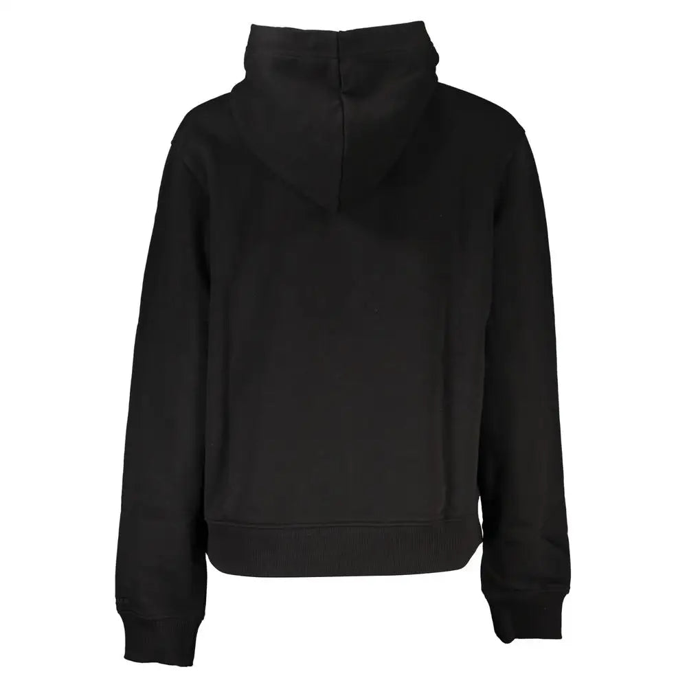 Sort Calvin Klein elegant hooded sweatshirt i tidløs sort med ribbete manchetter