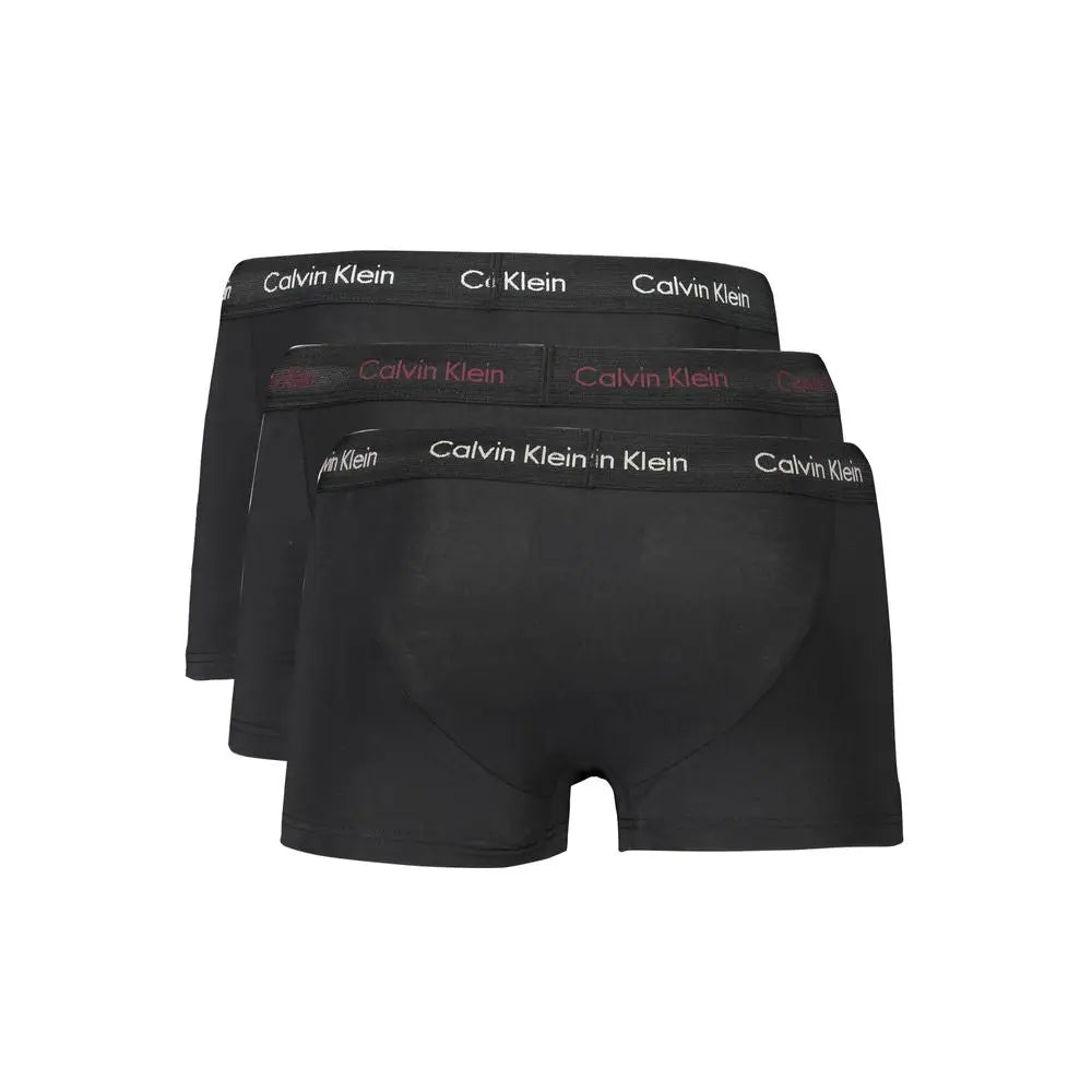Sorte Calvin Klein tri-farve stretch cotton boxer briefs sæt med sort elastik