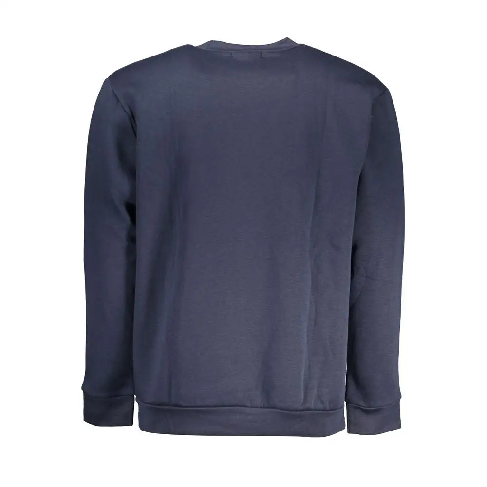 Cavalli Class elegant navy blue long-sleeved fleece sweatshirt