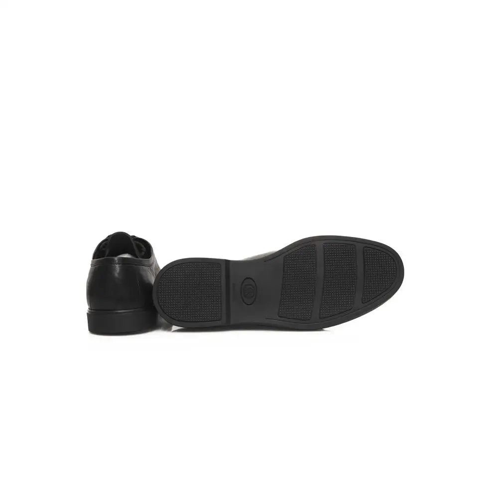 Cerruti 1881 sort læder derby sko med tekstureret gummisål