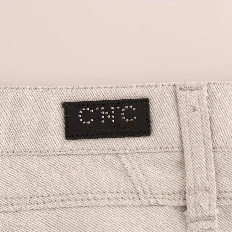 Costume National White Cotton Stretch Slim Jeans