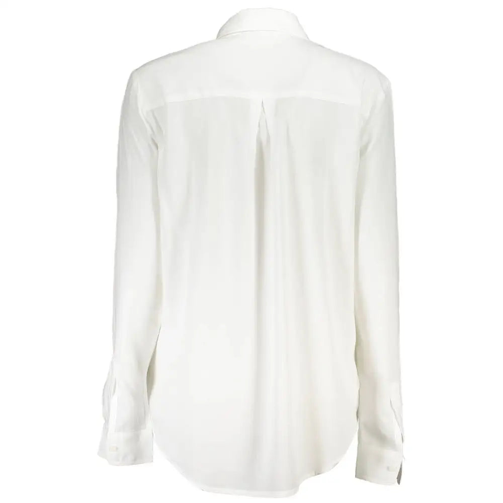 Desigual white viscose shirt med krave og manchetter