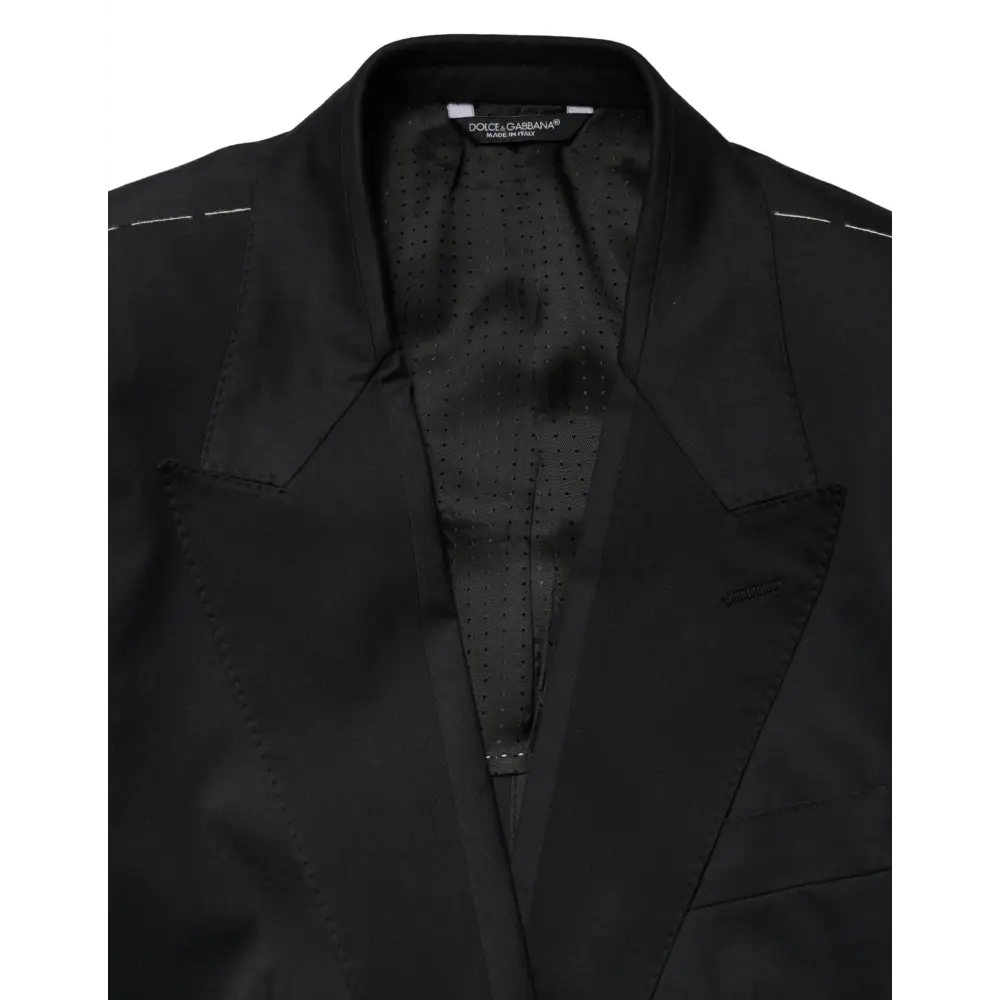 Dolce & Gabbana Black Cotton Single Breasted 2 Piece Suit - Jakkesæt
