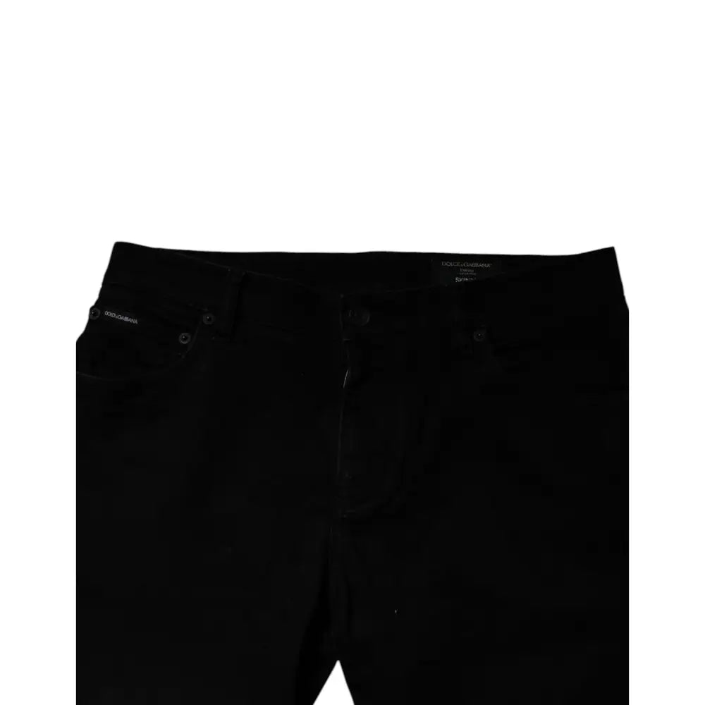 Dolce & Gabbana Black Cotton Stretch Skinny Men Denim Jeans