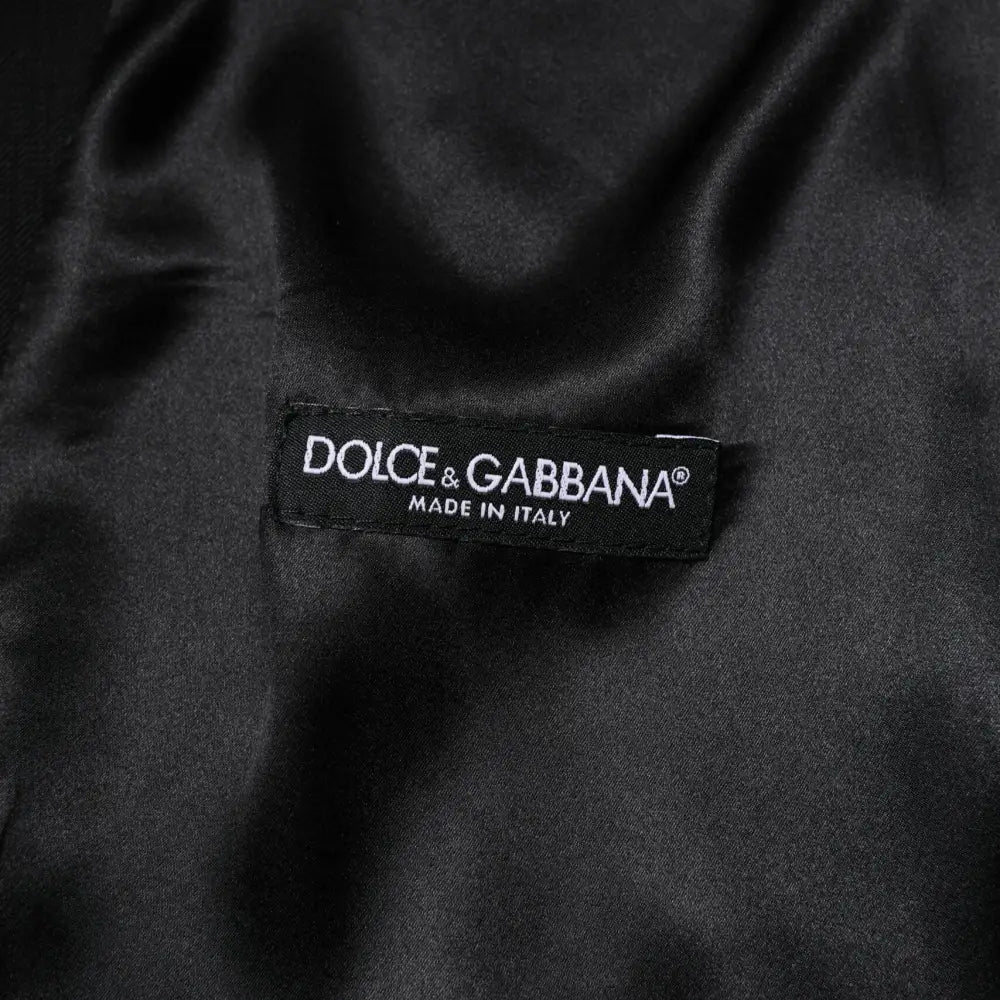 Dolce & Gabbana Black Wool Dress Formal Men Waistcoat Vest