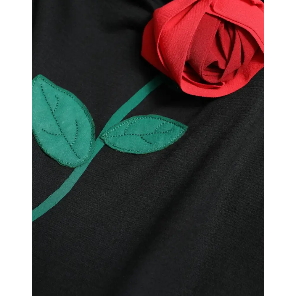 Rød stofrose applikation på Dolce & Gabbana stropløse kjole, 100% originale brands