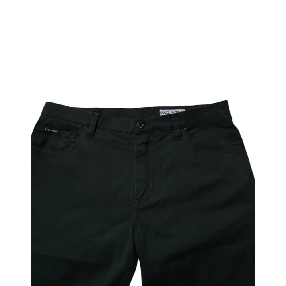Dolce & Gabbana Dark Green Cotton Loose Men Denim Jeans