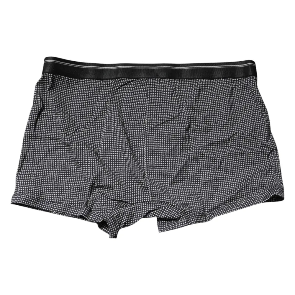 Dolce & Gabbana Gray Printed Cotton Boxer Short Underwear