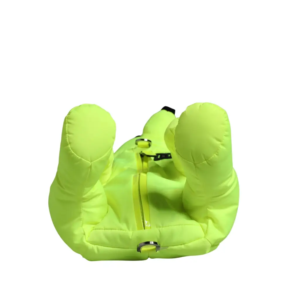 Lys neon grøn puffer jakke med lynlås, Dolce & Gabbana outlet mærkevarer