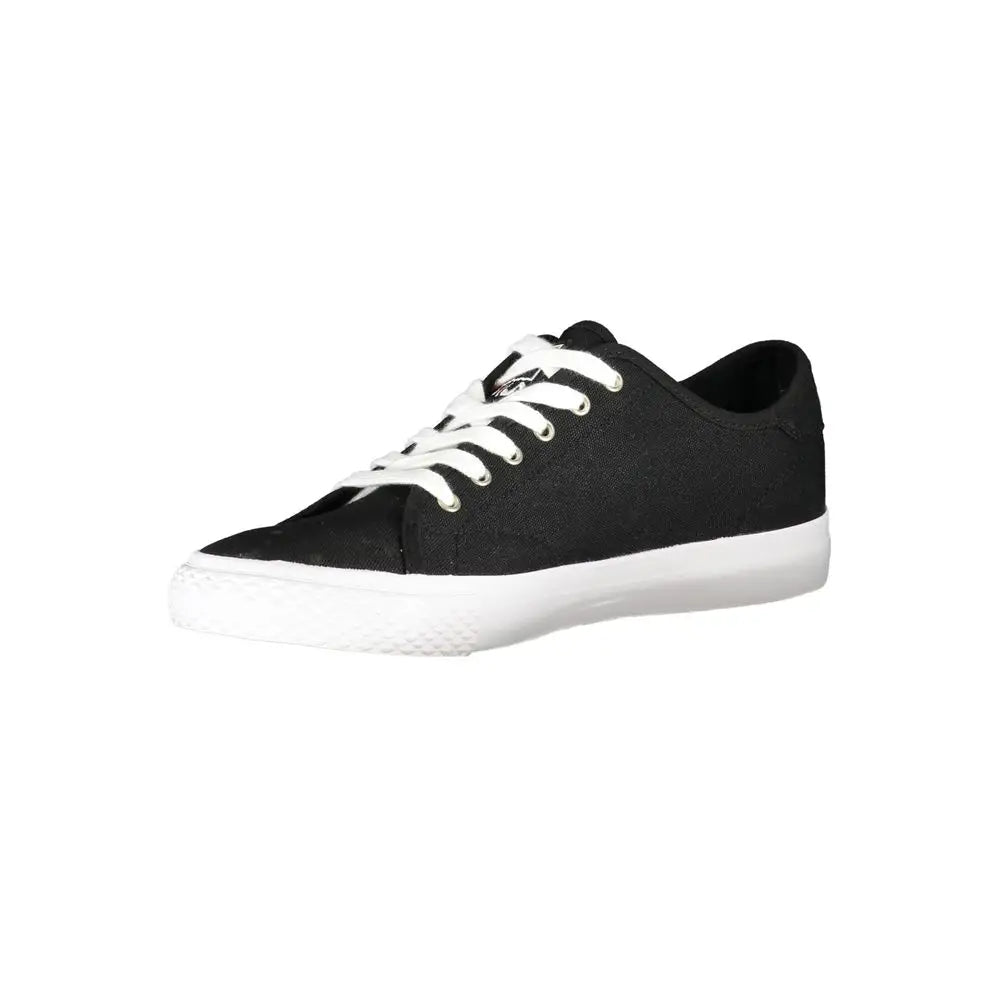 Fila sleek black laced sports sneaker with white laces and sole