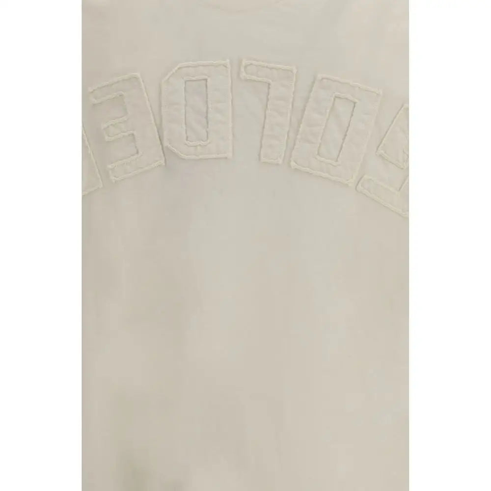 Golden Goose beige bomuldssweater med holde-broderi på brystet