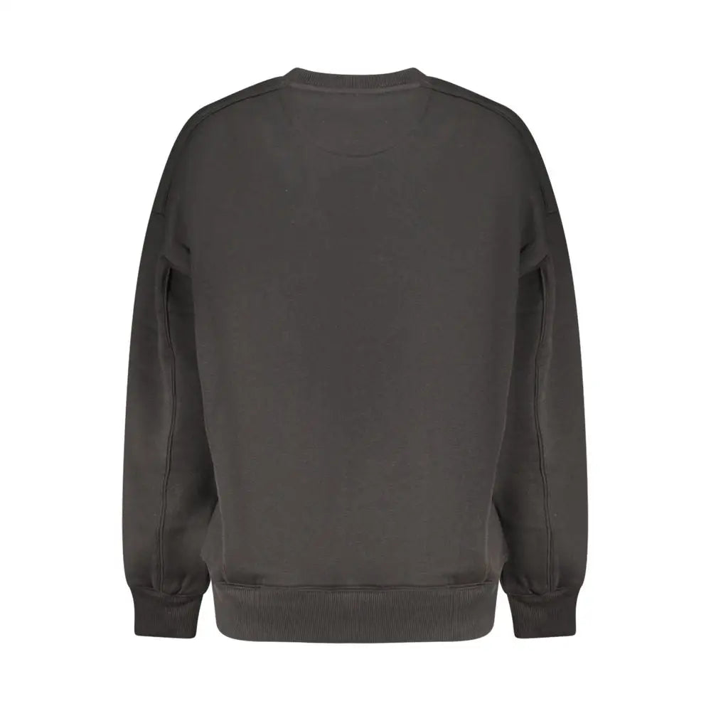 Guess jeans sorte sort sweatshirt i mørkegrå bomuld med ribkant