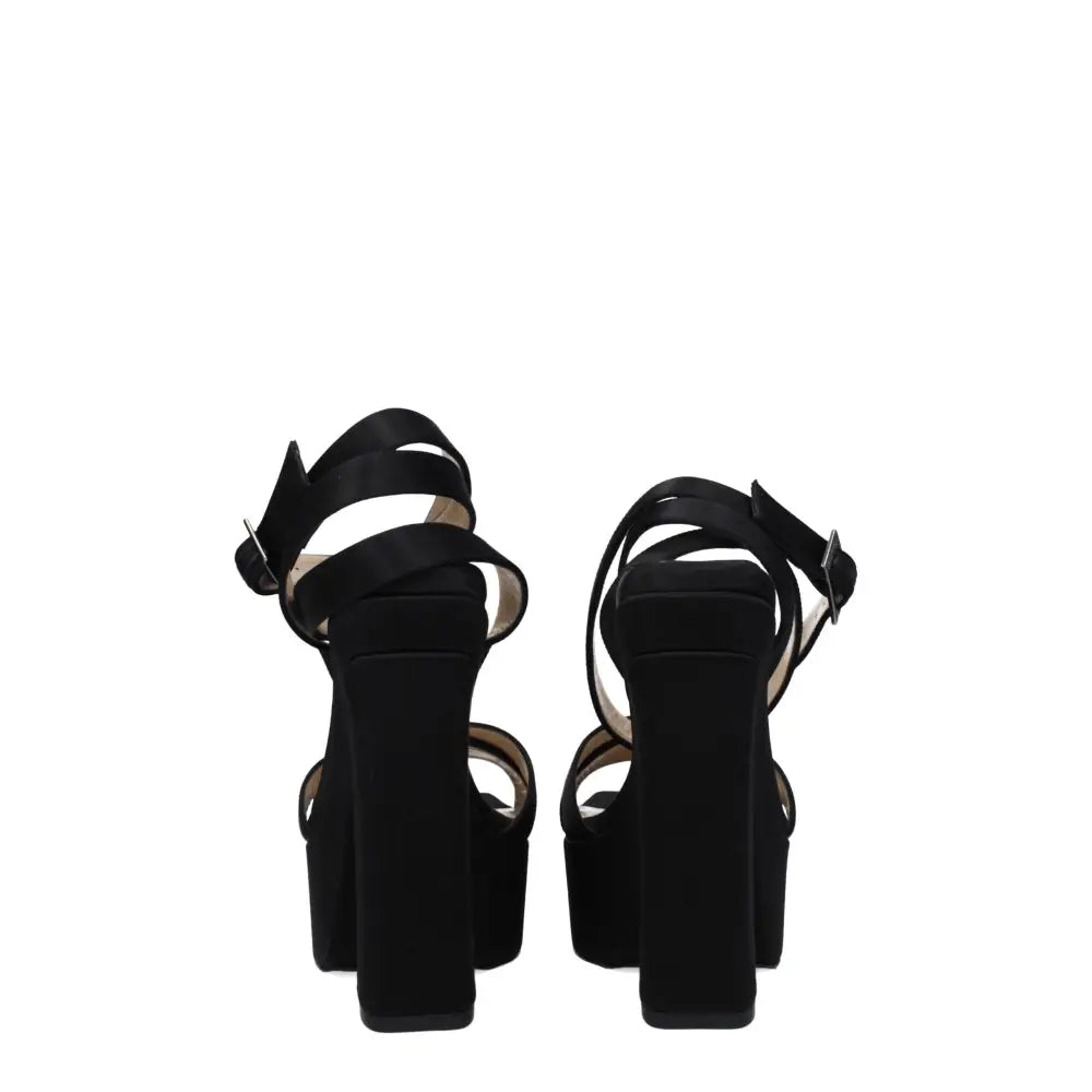 Jimmy Choo Black Satin Platforms
