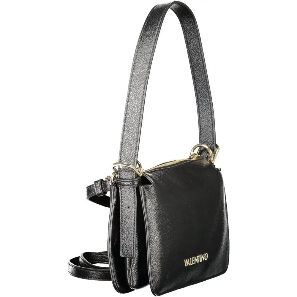Mario Valentino black polyethylene crossbody bag with gold hardware
